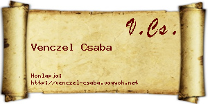 Venczel Csaba névjegykártya